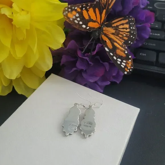 Turquoise & Sterling Silver Earrings - Verley Betone - Picture 4 of 8